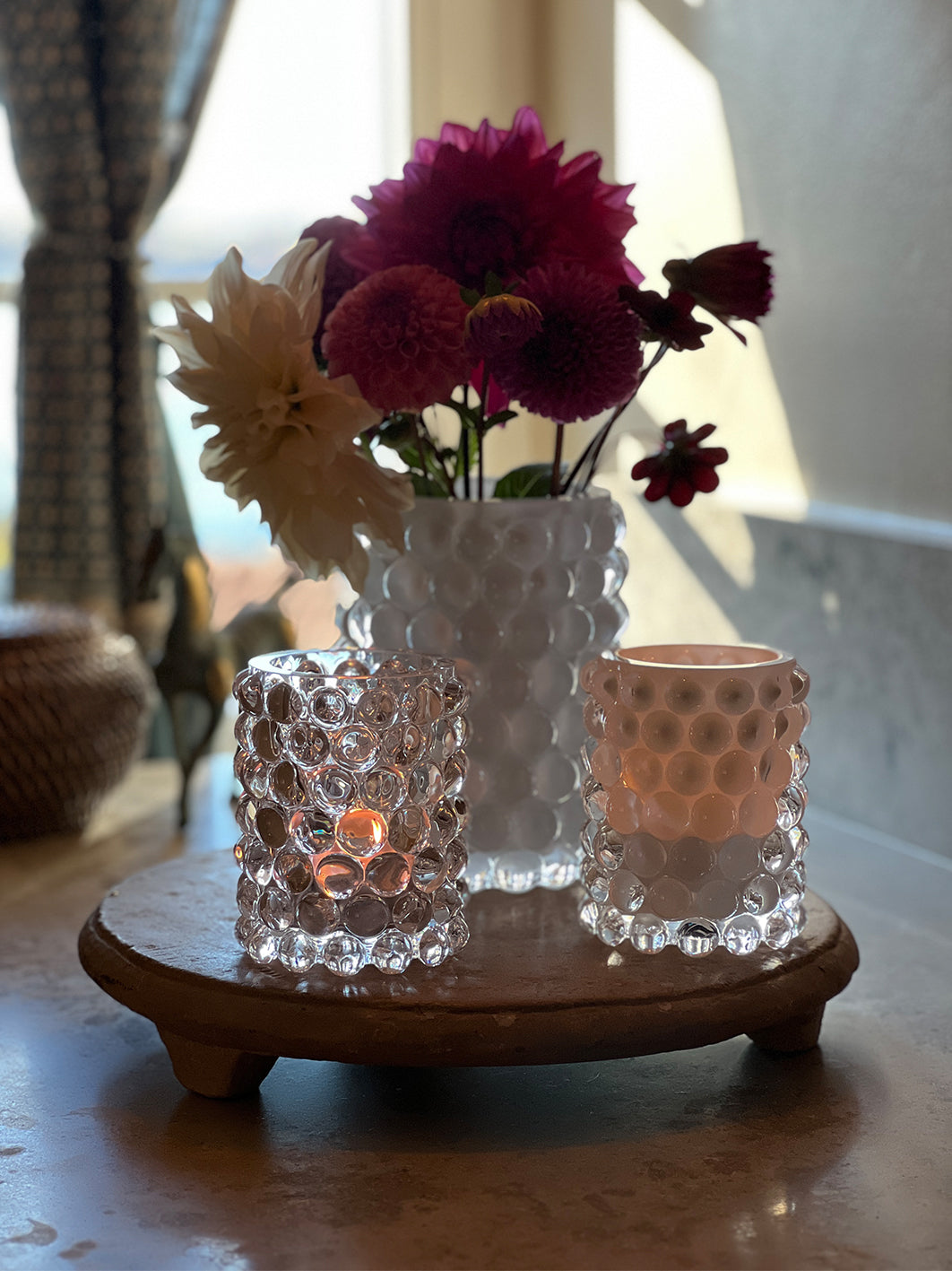 HURRICANE LAMP BOULE, Heather