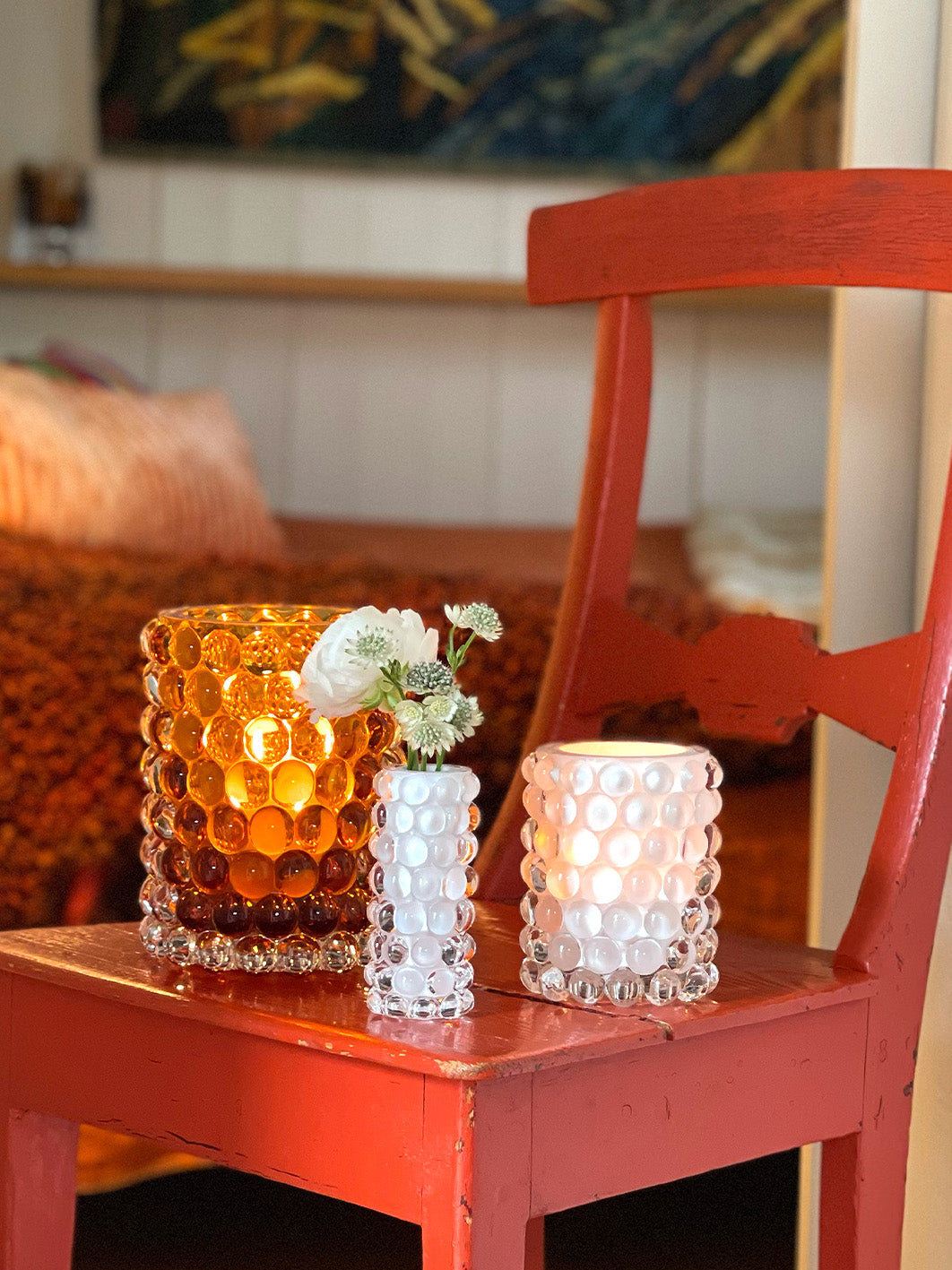 HURRICANE LAMP BOULE LARGE, Amber Windlicht