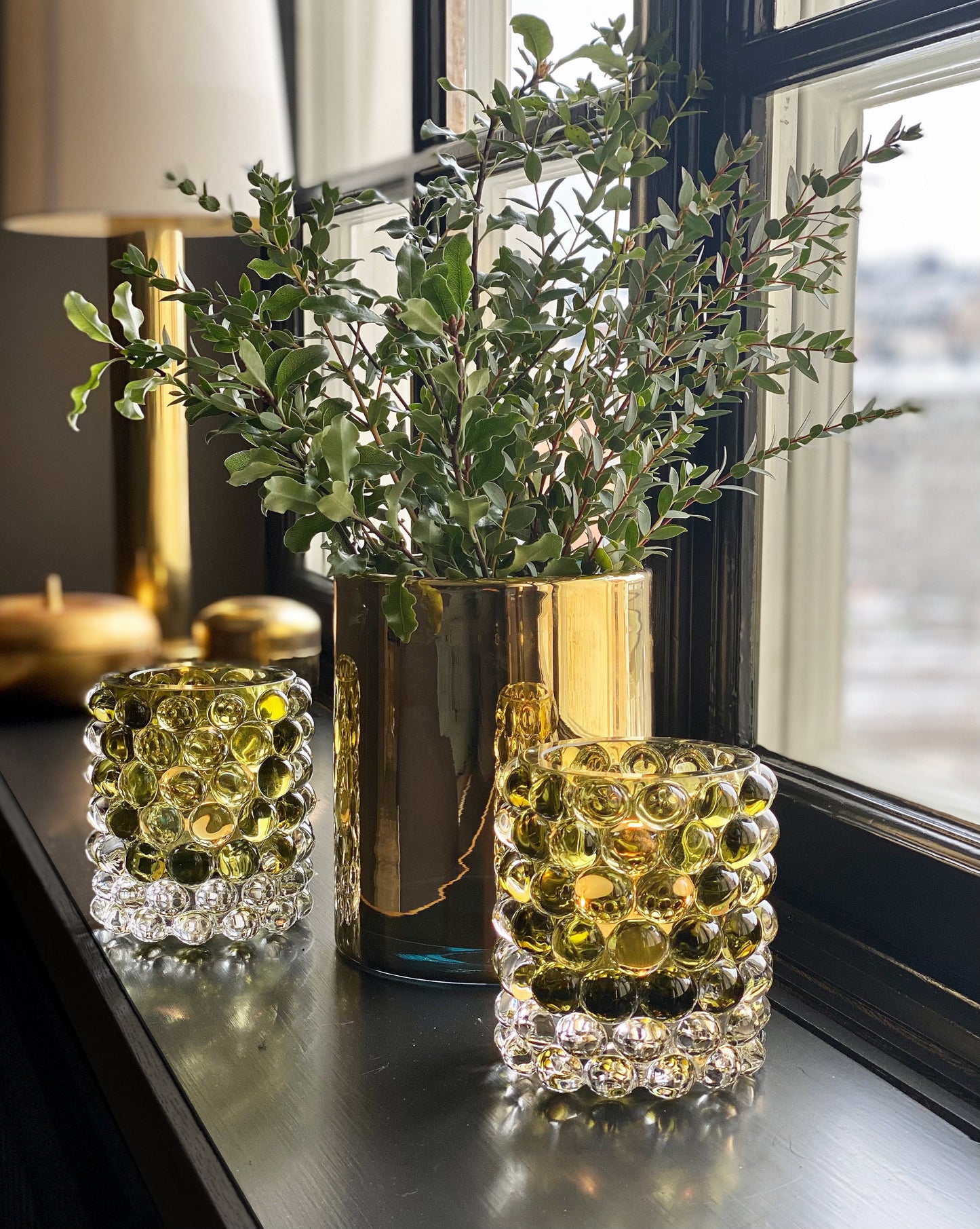 HURRICANE LAMP MEDIUM, Gold Windlicht