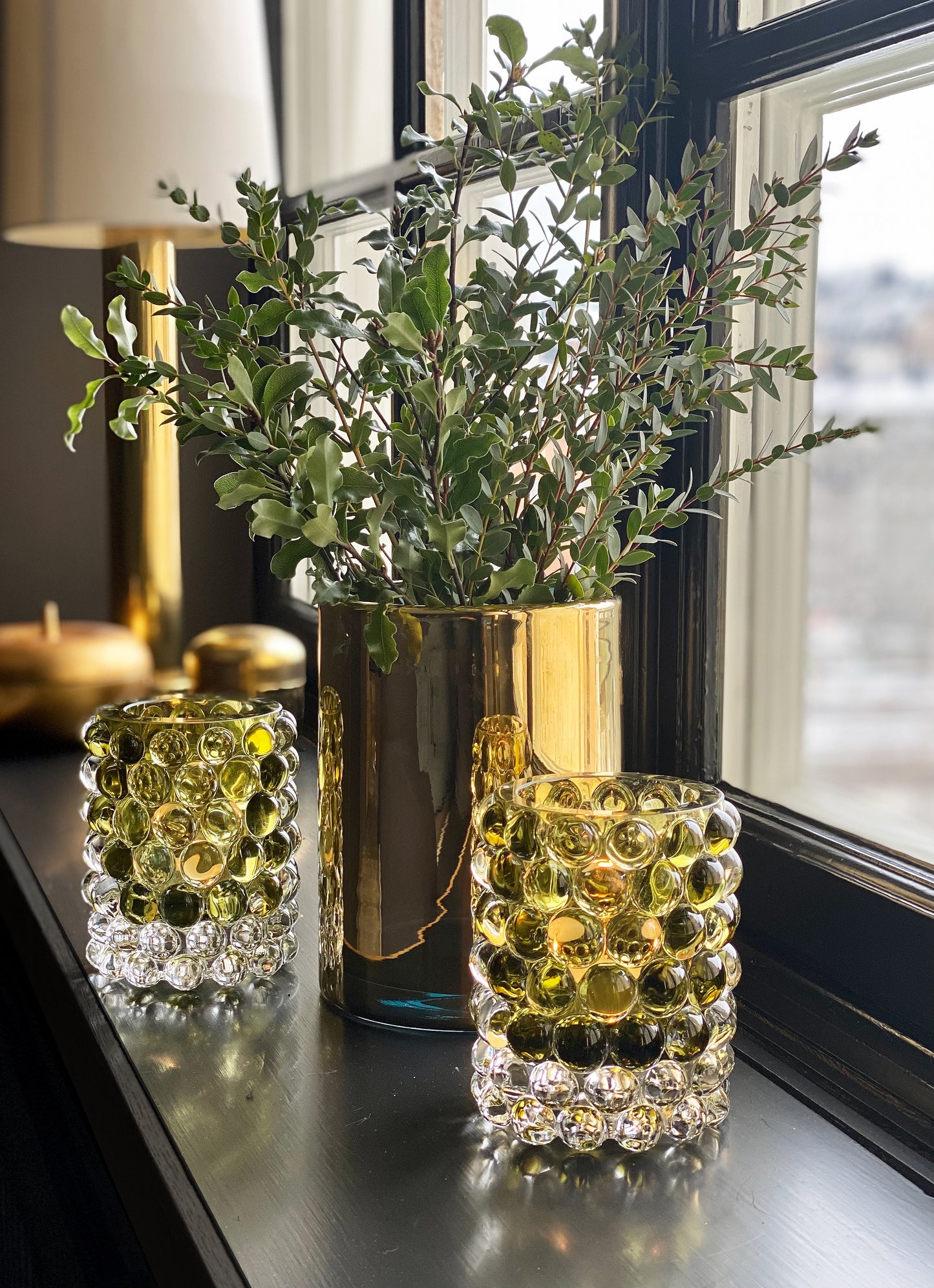 HURRICANE LAMP BOULE REGULAR, Olive Ljuslykta