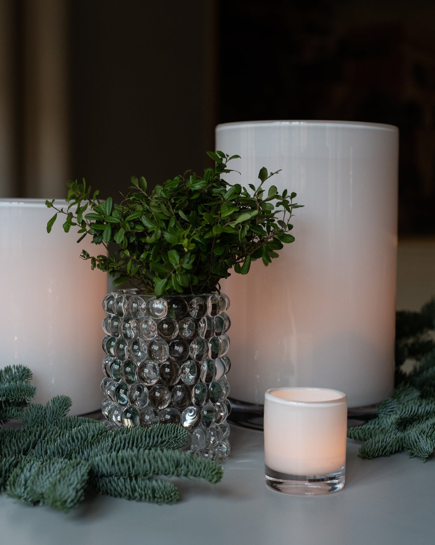 HURRICANE LAMP SMALL, White Windlicht