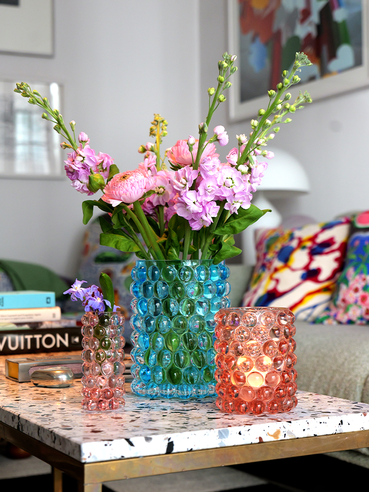 HURRICANE LAMP BOULE LARGE, Coral Blue Windlicht