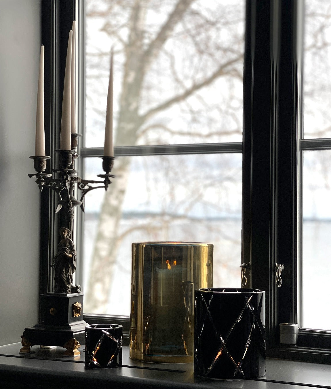 HURRICANE LAMP LARGE, Gold