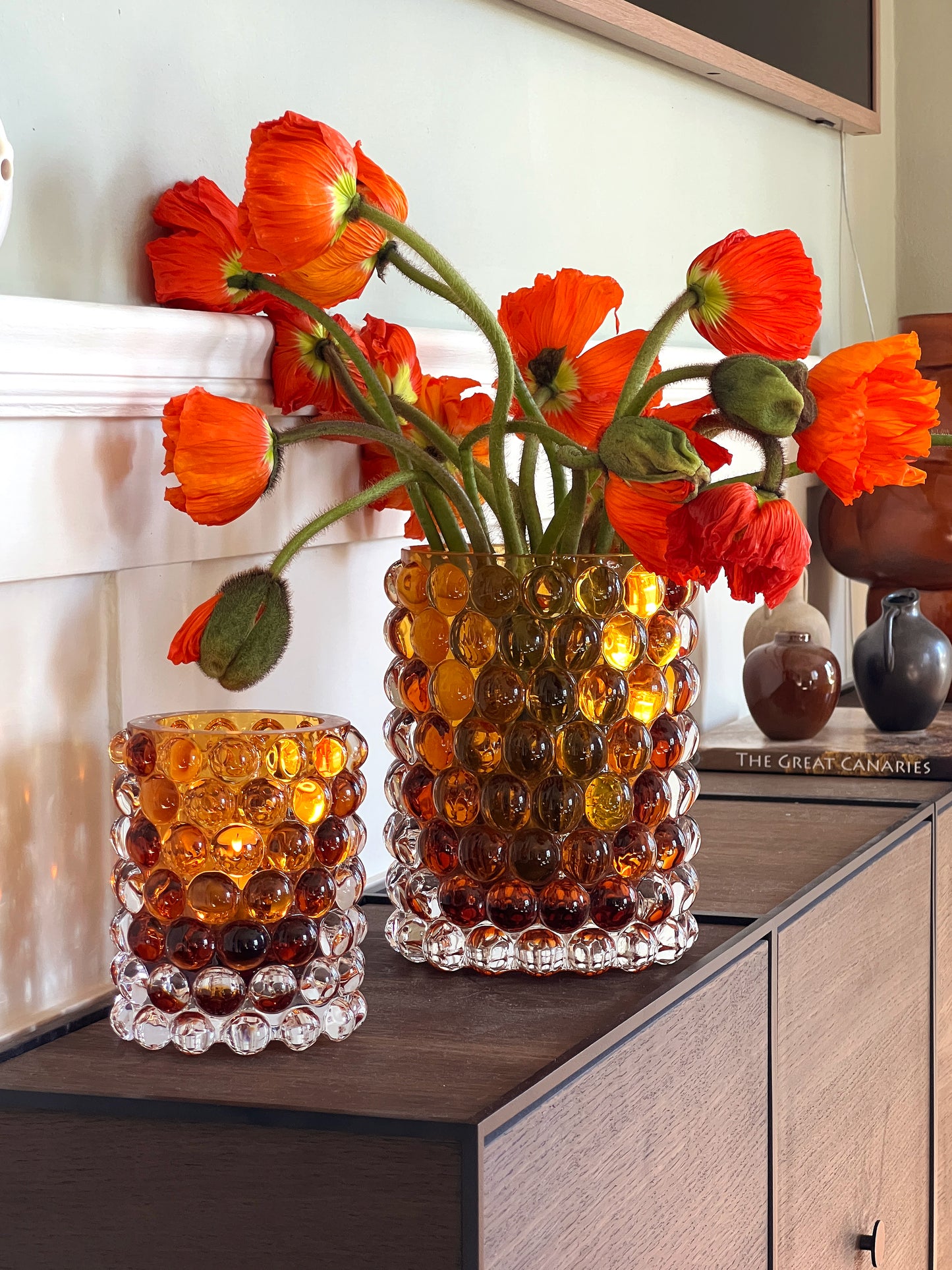 HURRICANE LAMP BOULE LARGE, Amber