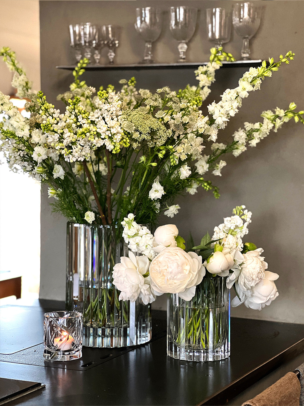 HURRICANE CRYSTAL LAMP MEDIUM, Strict Ljuslykta