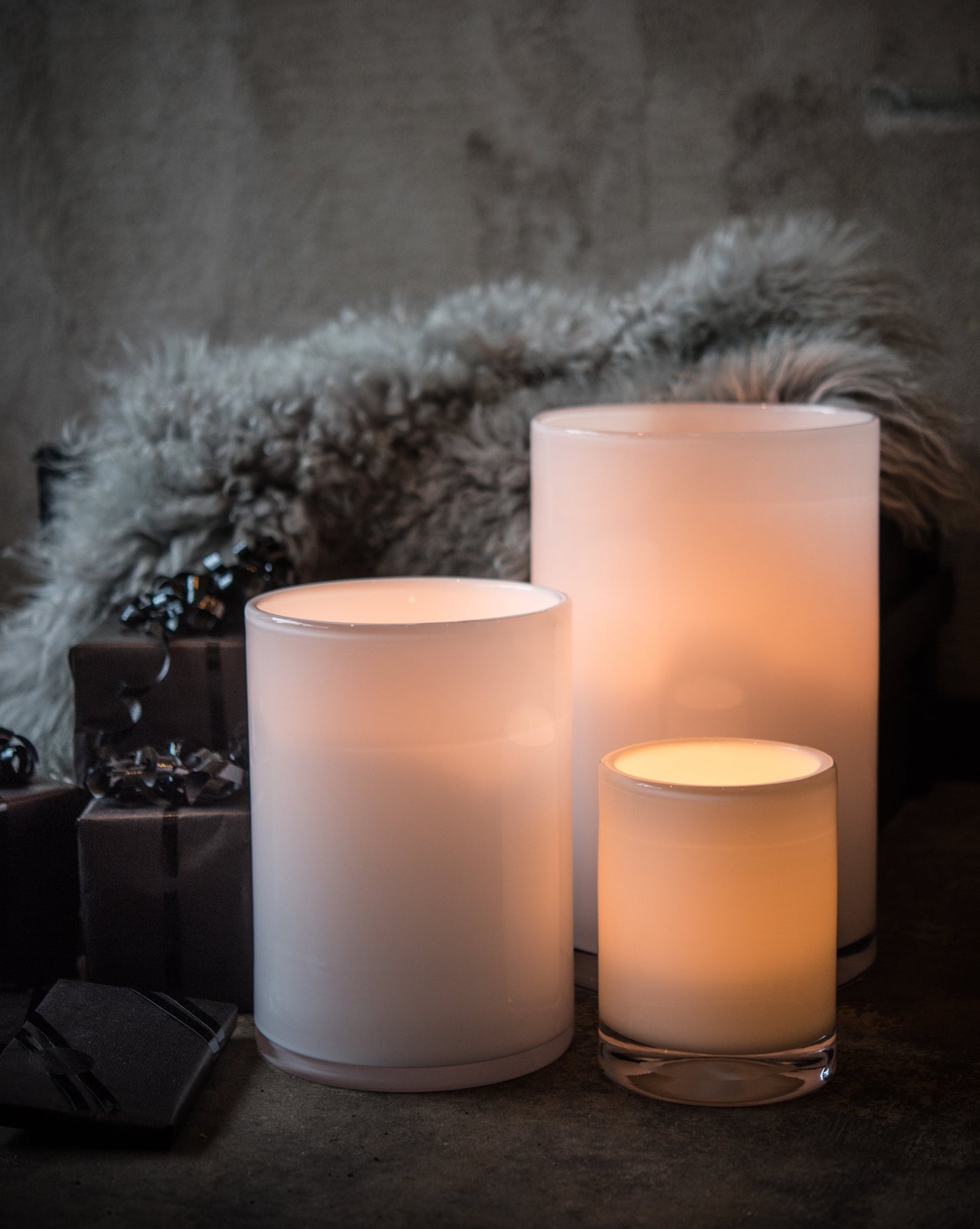 HURRICANE LAMP MEDIUM, White