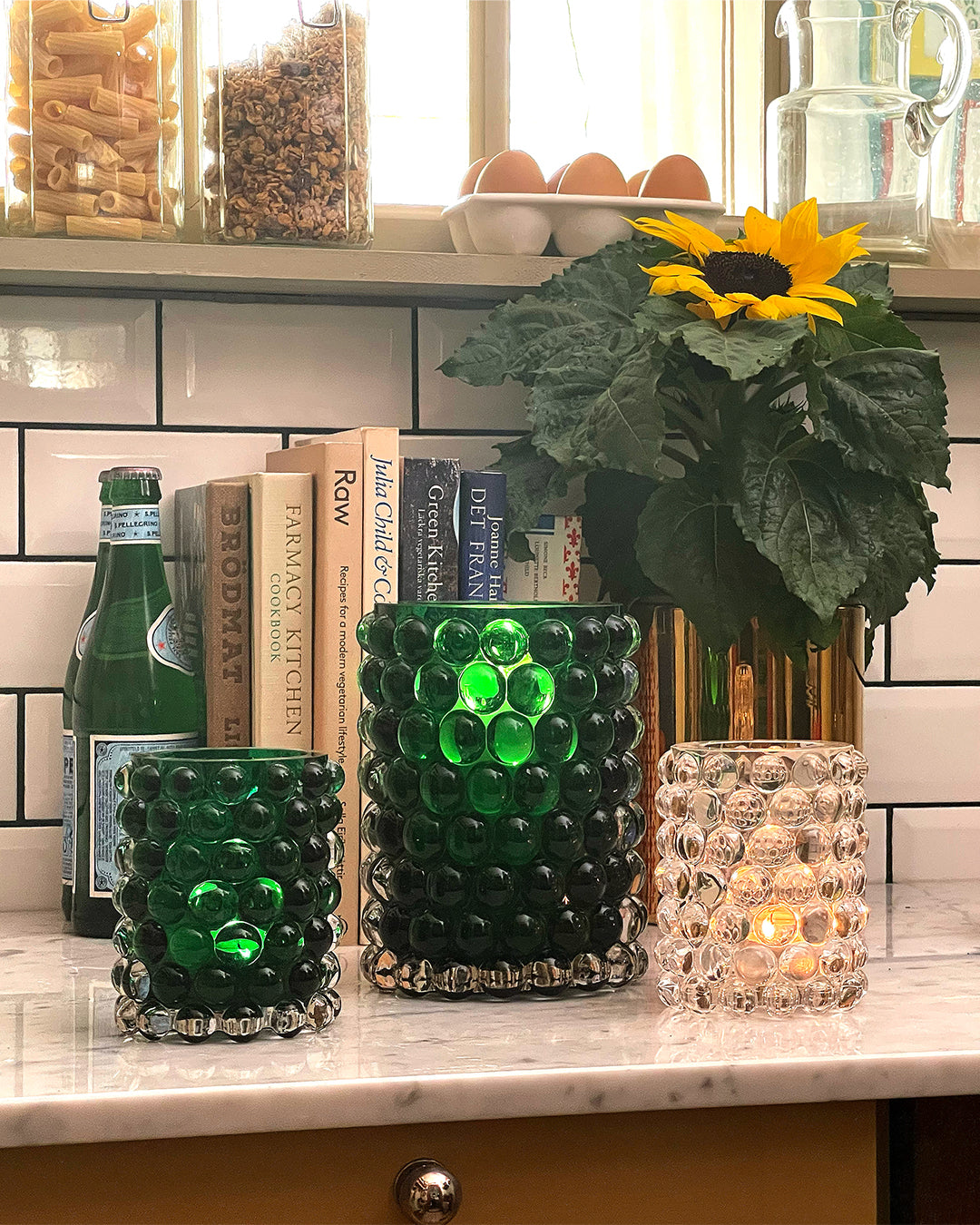 HURRICANE LAMP BOULE, Green