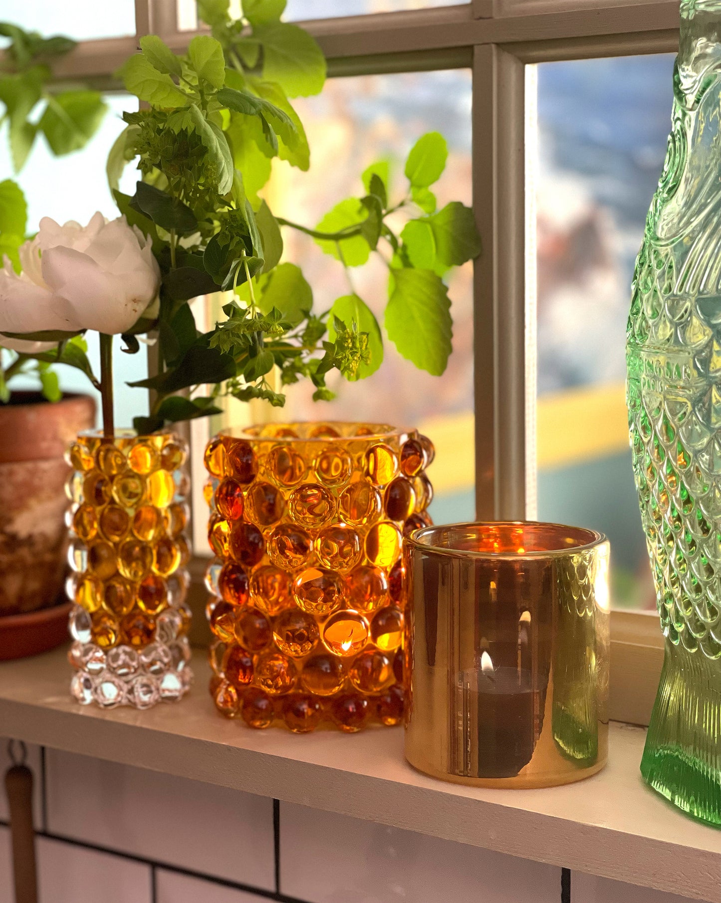 HURRICANE LAMP SMALL, Gold