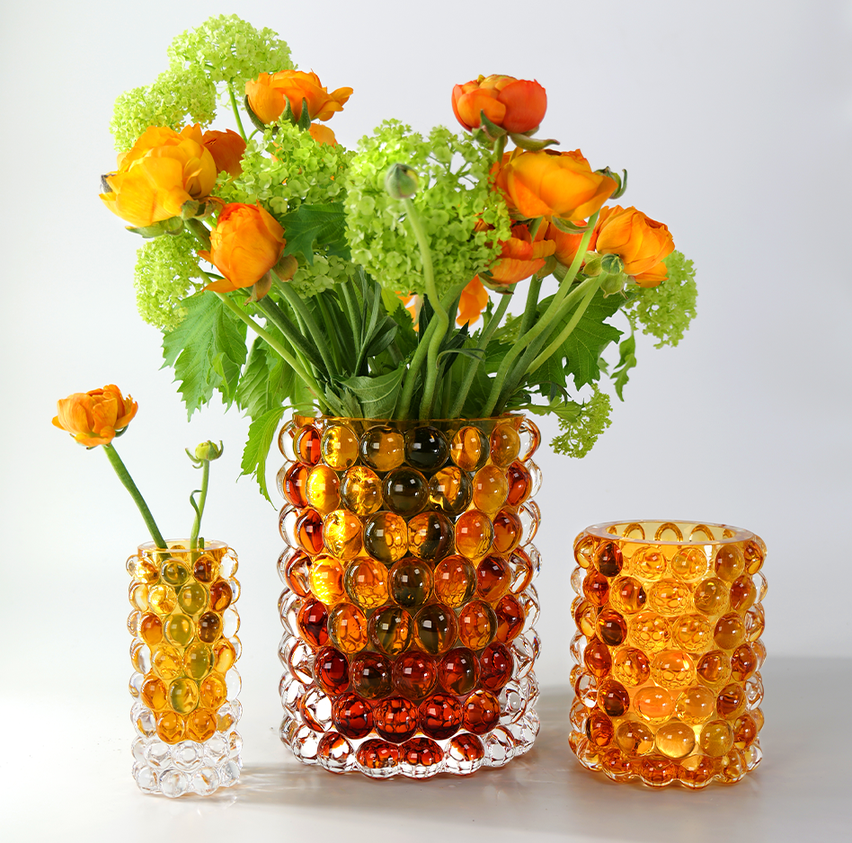 HURRICANE BOULE MINI, Amber Mini Vase