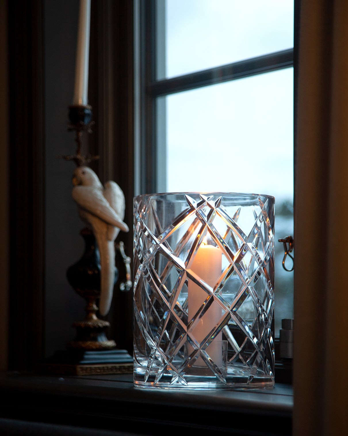 HURRICANE CRYSTAL LAMP LARGE, Clear Ljuslykta