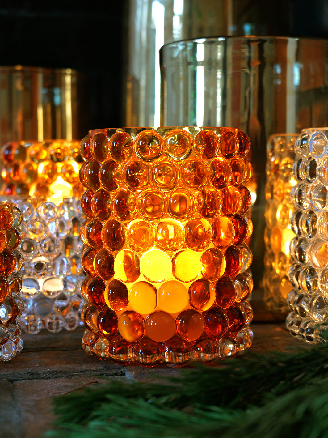 HURRICANE LAMP BOULE LARGE, Amber Windlicht