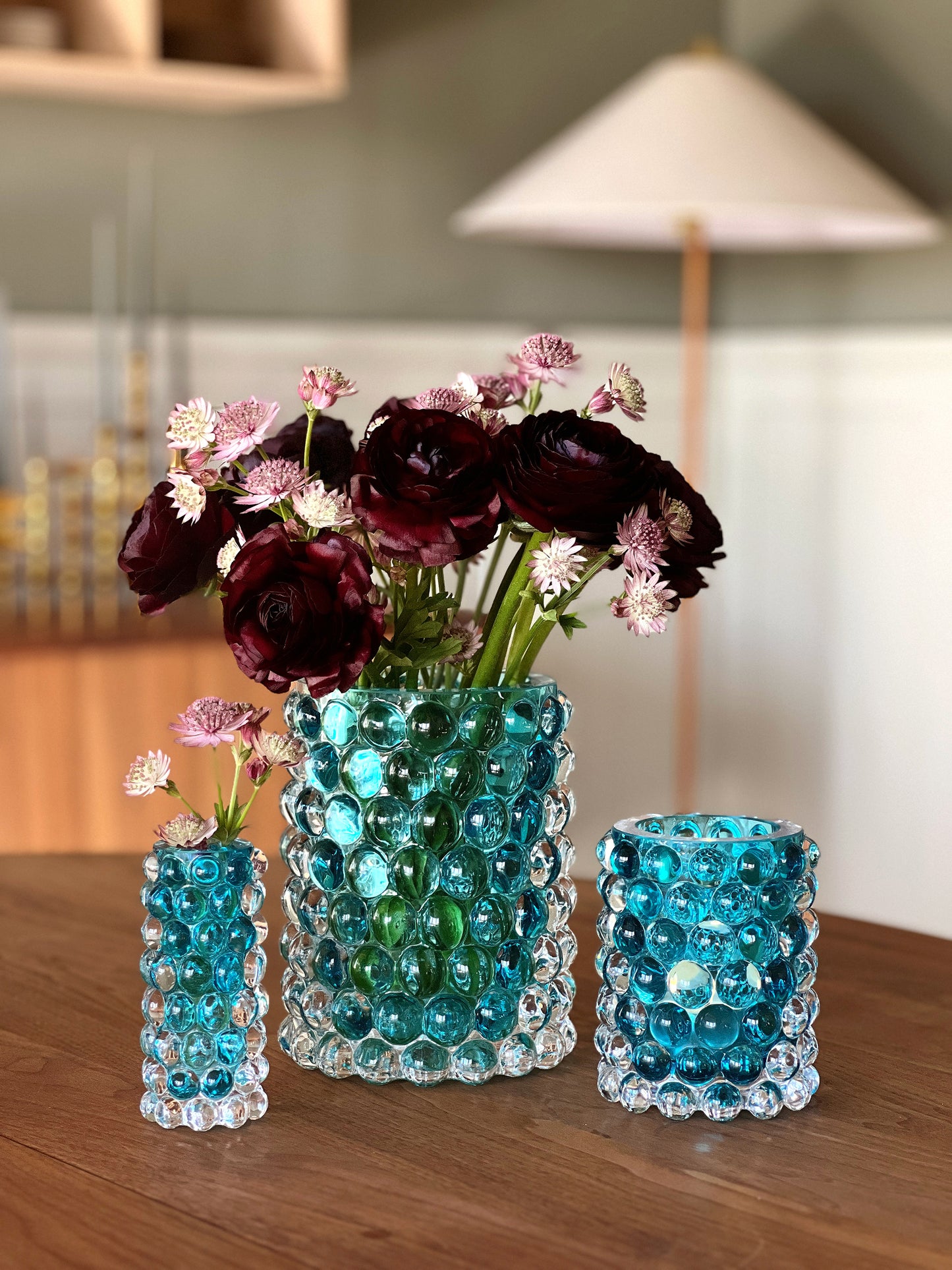 HURRICANE BOULE MINI, Coral Blue Vase